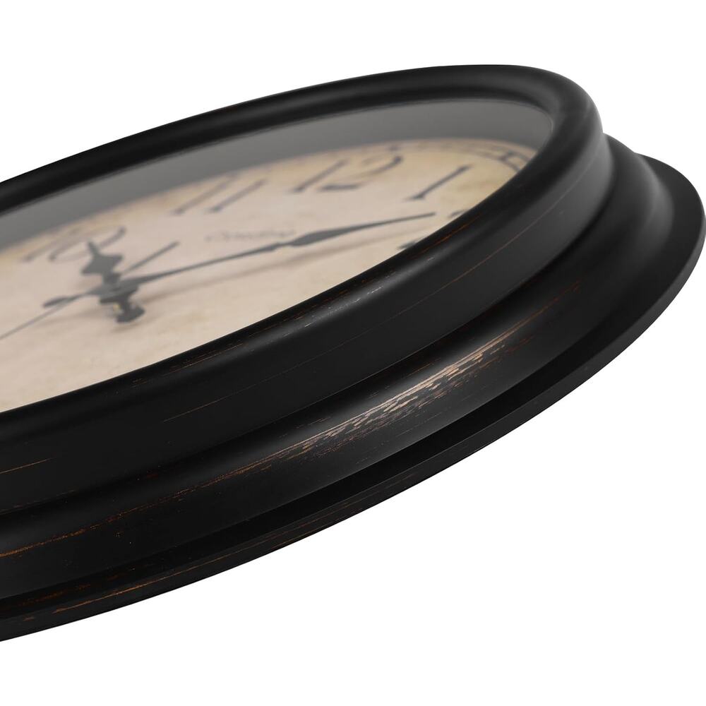 Crosstime Vintage Black Wall Clock 16in - Picture 4 of 7